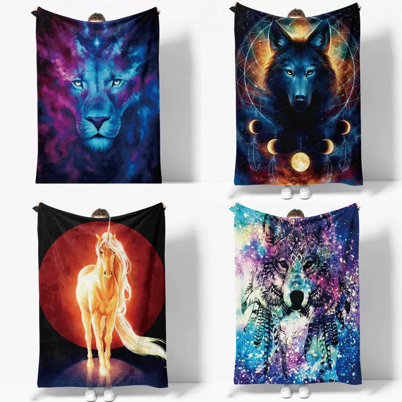 Трансграничное специальное фланелевое одеяло с животными, двустороннее пушистое одеяло с ворсом, теплое драматическое одеяло для погони