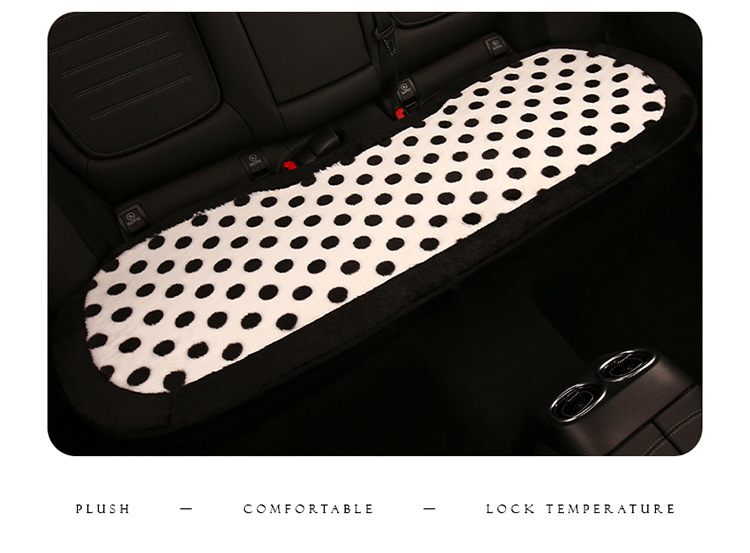 Car cushion winter short plush polka dot black and white cute women's car seat cushion seat cushion Internet celebrity polka dot seat cover