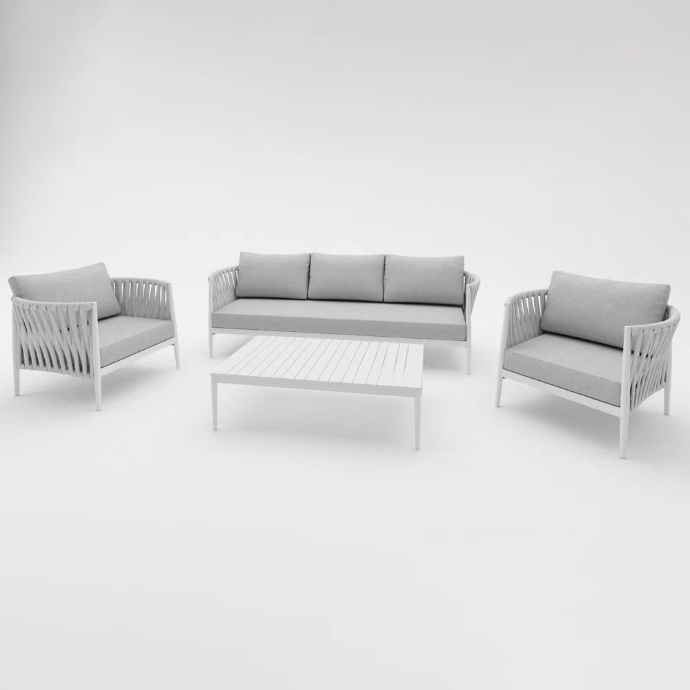 Sofá al aire libre Teslin banda balcón patio jardín villa hotel residencial sala de estar al aire libre combinación de sofá