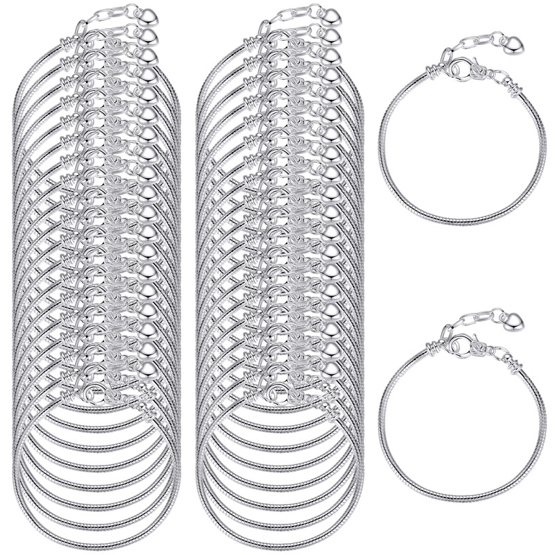 2.6mm Snake Chain Copper Base Chain DIY Bracelet Accessories Crown Zircon Classic Hot-Selling Snake Bone Bracelet Alloy Production