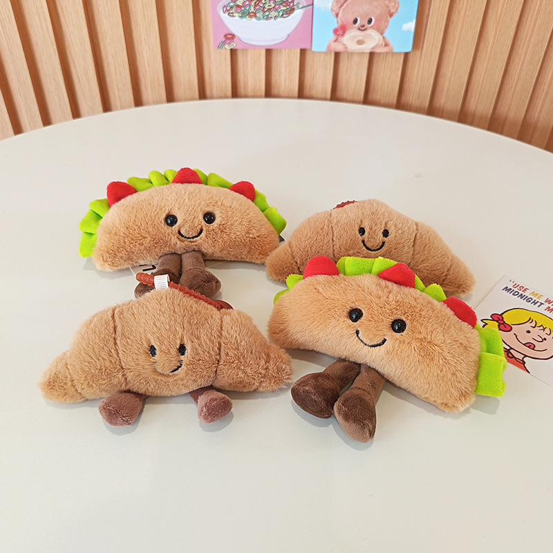 かわいい萌えタコ餅ストラップぬいぐるみ人形ハンバーグサンドイッチバッグ掛けキーホルダーぬいぐるみ|undefined