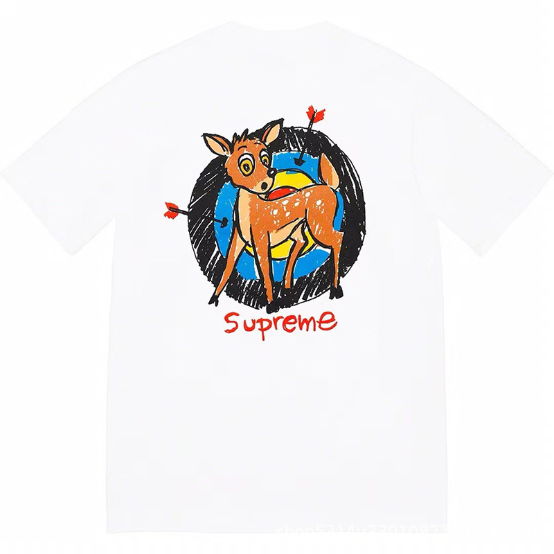 新しいアメリカのトレンディなストリートブランドミラノクロススモーククラシックユニセックスルーズで多用途なレターTシャツ|undefined