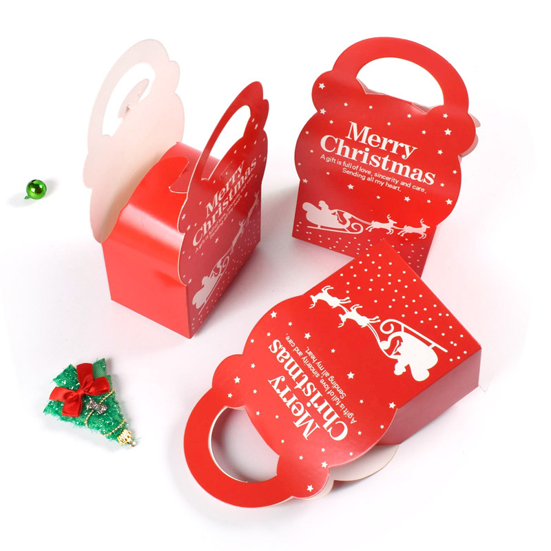 可爱造型平安果手提纸盒现货红色圣诞节平安夜手提糖果礼品纸盒子