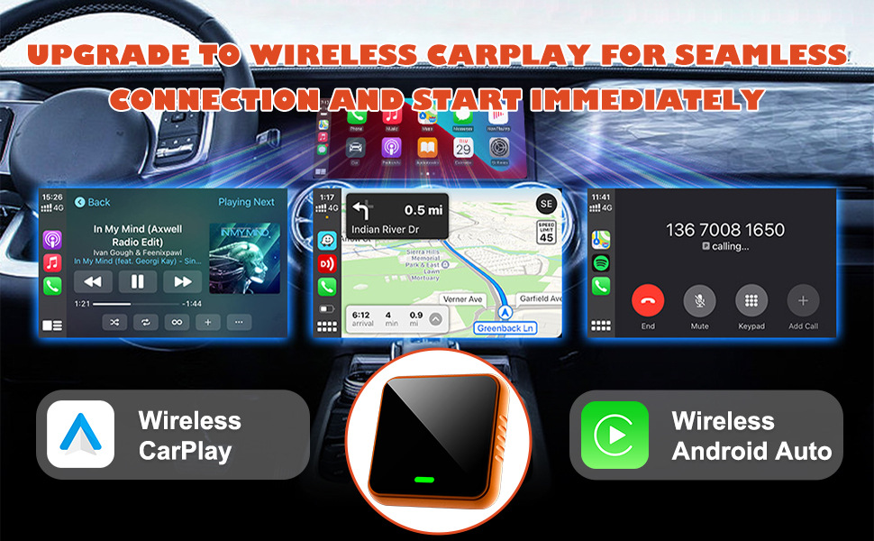Cp030-1 Original Wired to Wireless Carplay Car Connectivity Box, Popular on Temu, Apple Color Car Box