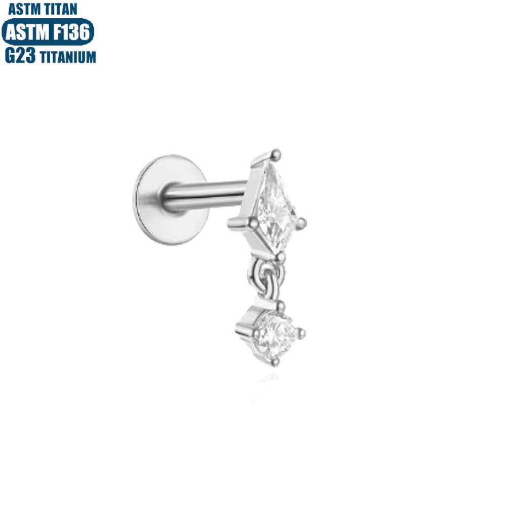 Pointed titanium steel lip stud product view