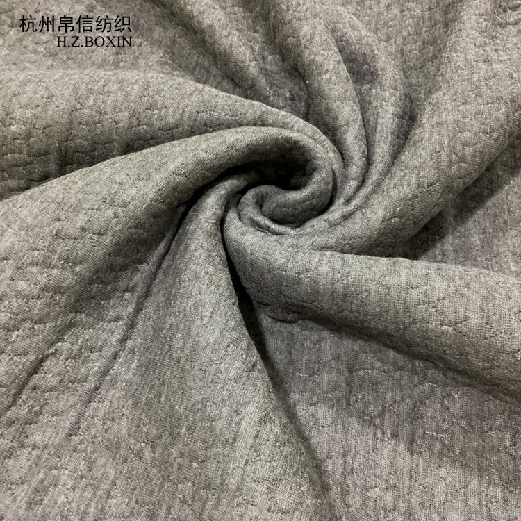 直销空气层提花枕头套布料灰色 针织抗起球床垫乳胶枕面料