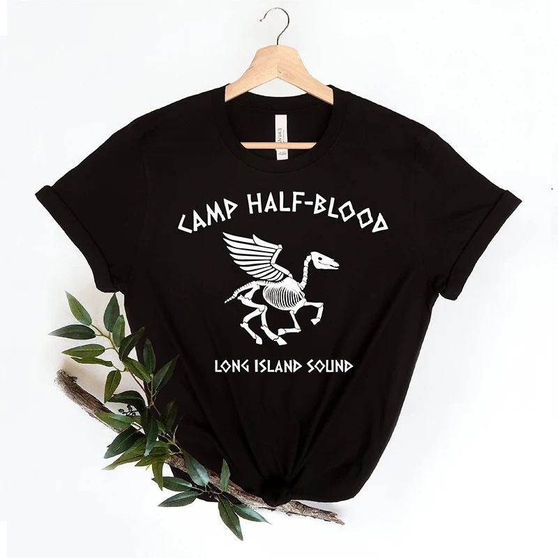 2024 European and American cross-border fashion Halloween Percy Jackson women's T-shirt cotton short-sleeved casual top 2024 European and American cross-border fashion Halloween Percy Jackson women's T-shirt cotton short-sleeved casual top