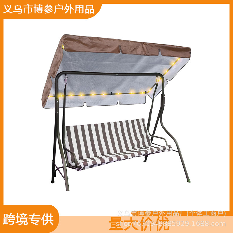 Led Swing Top Cover Sunshade Outdoor Porch Swing Awning Replaceable Waterproof Patio Swing Awning