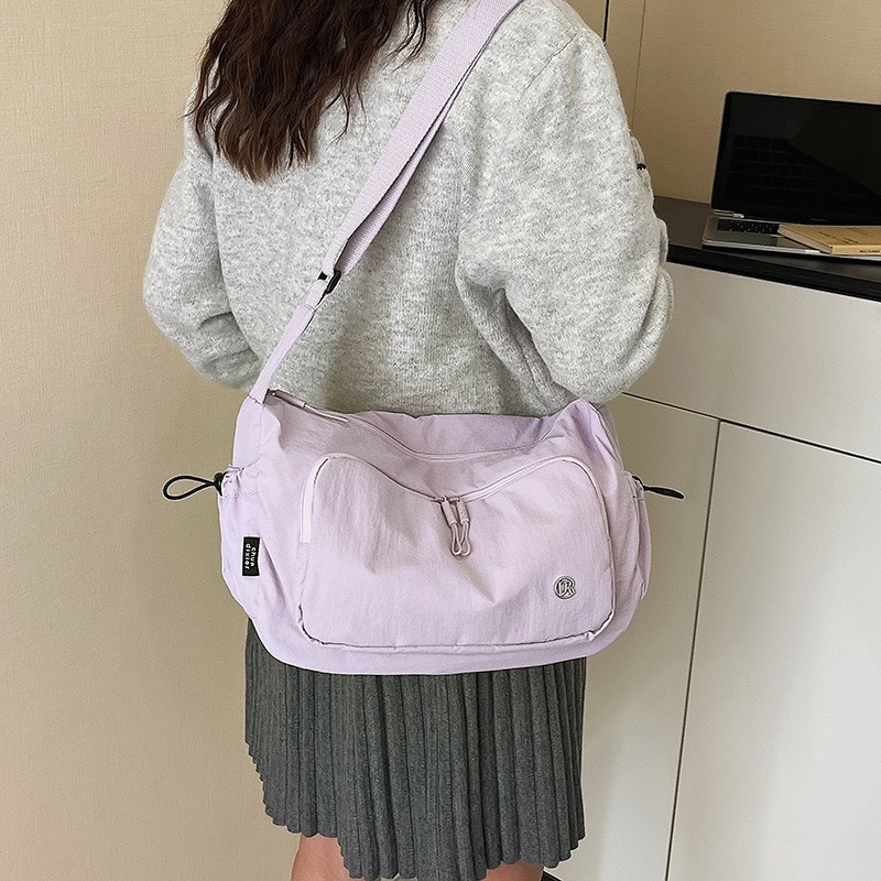 跨境新款运动轻便女包日韩系ins尼龙布质感休闲大容量个性斜挎包|undefined