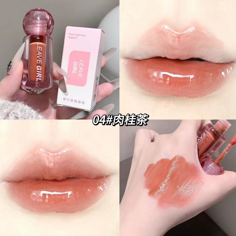LEAVE GIRL桃光透镜唇釉水润遮盖唇纹不易沾杯素颜显白口红化妆品|undefined