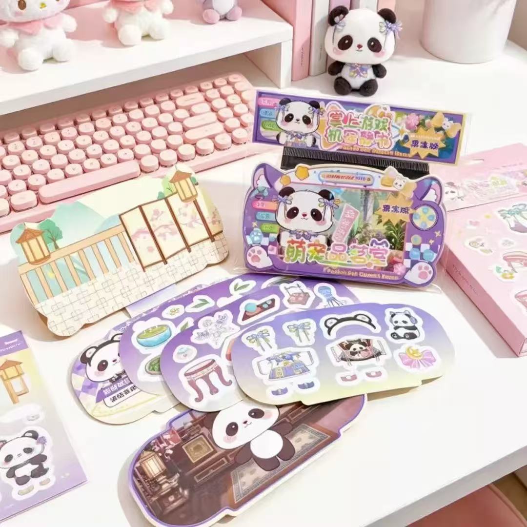 Nuevos juguetes para niños portátiles libros tranquilos dibujos animados mezclados adorables máquina de juego de rompecabezas repetidamente pegar diy2 lotes image 4