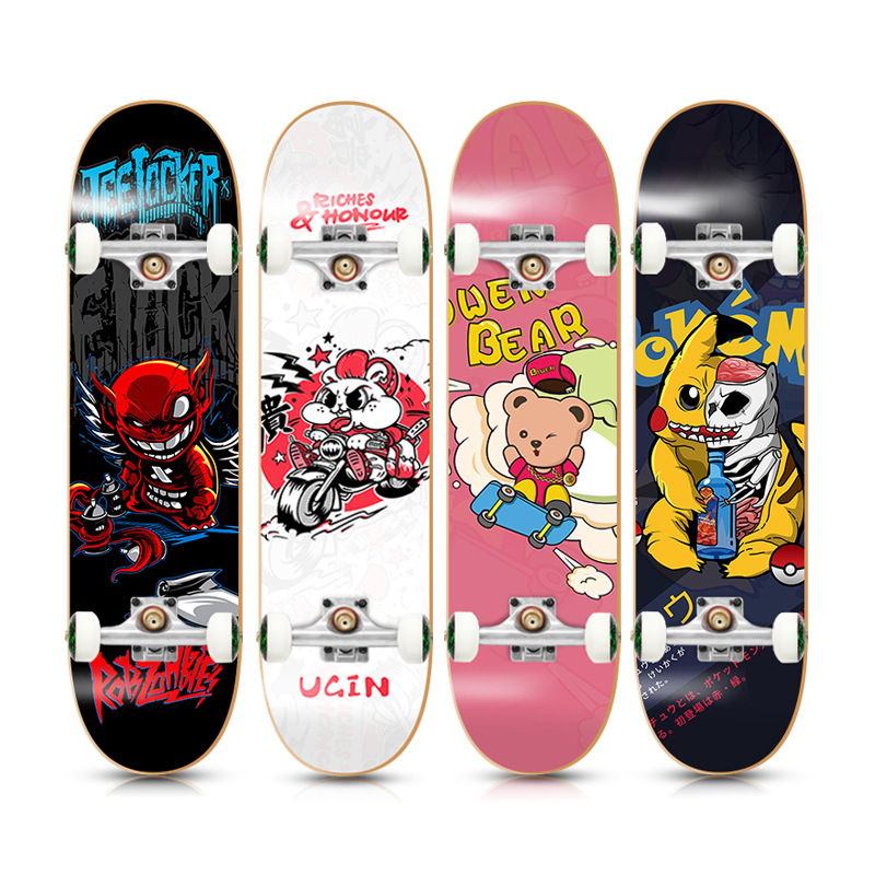 Jiafeng skateboard professional board beginner children teenagers adult Boys Girls double warped action four-wheel scooter