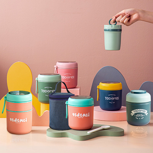 Tedmei 316 breakfast cup Japanese style portable microwave soup cup can 304 stainless steel insulated lunch box for work