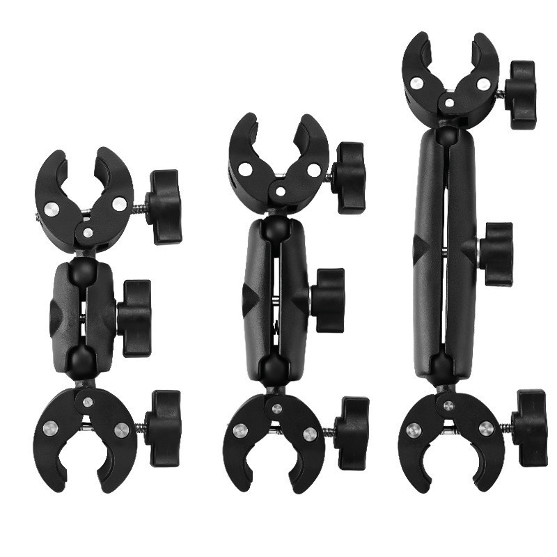 GoProアクションカメラ用バイク固定クリップ、防振、屋外用両頭強力クリップ、ライディング撮影スタンド