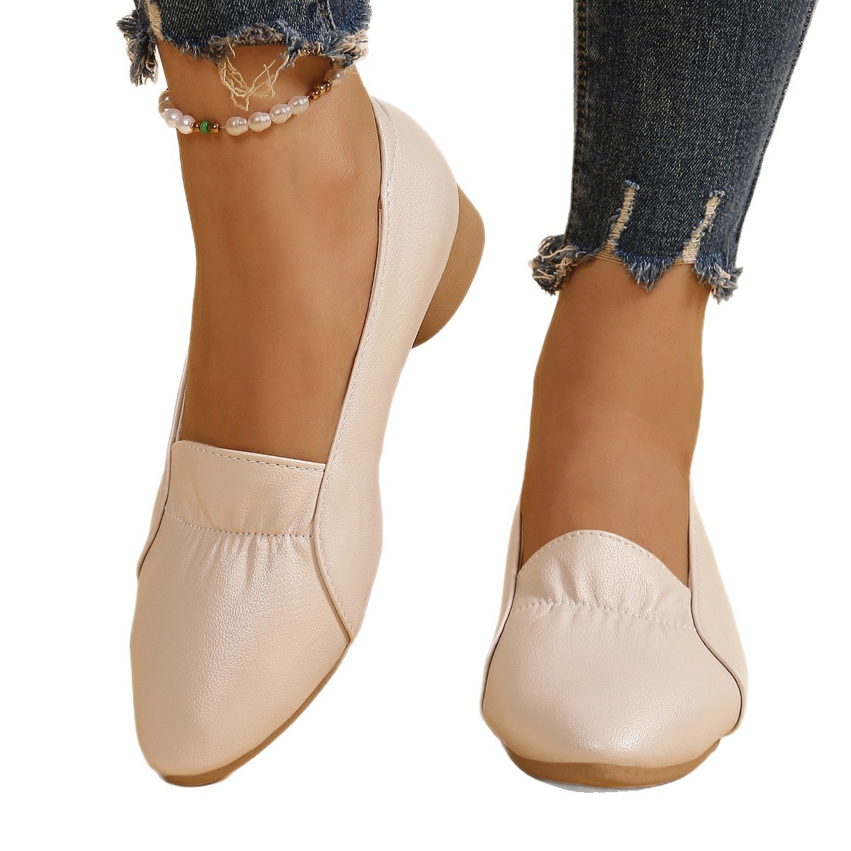 2026 nuevos zapatos de cuero suave de primavera zapatos de tacones negros de mujer zapatos de madre zapatos de tacones de cabeza puntiaguda image 6