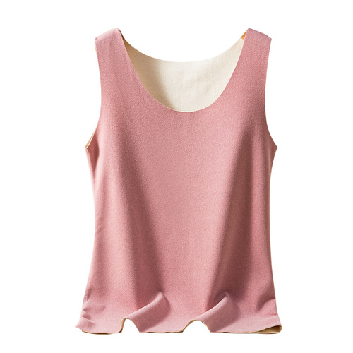 Silk Fleece Heated Vests for Women - Autumn/Winter Invisible Base Layer Top with Detachable Straps, Fleece Lined, Thick and Warm, Close-Fitting Base Shirt
