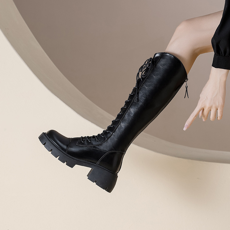 2023 thick heel thick bottom 32-34 size 41-43 but knee fat mm widened long tube lace-up Knight boots 2023 thick heel thick bottom 32-34 size 41-43 but knee fat mm widened long tube lace-up Knight boots