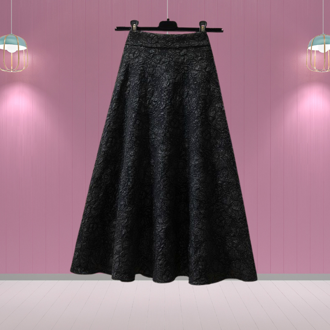 2023 spring and autumn Western style mid-length flower arrangement skirt new Korean style sweet casual little A- line skirt