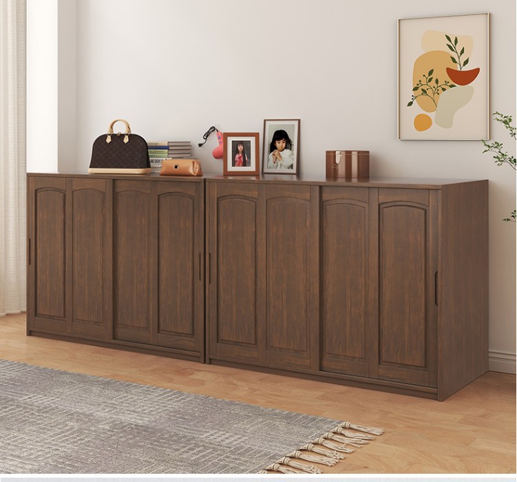 Solid Wood Sliding Door Wardrobe Quilt Cabinet Storage Cabinet Balcony Storage Cabinet Large Capacity Wardrobe Quilt