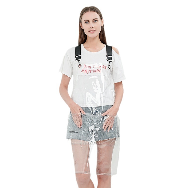 Comercio exterior Amazon TPU delantal logotipo personalizado estudio manicura barbero ropa de trabajo delantal impermeable al por mayor