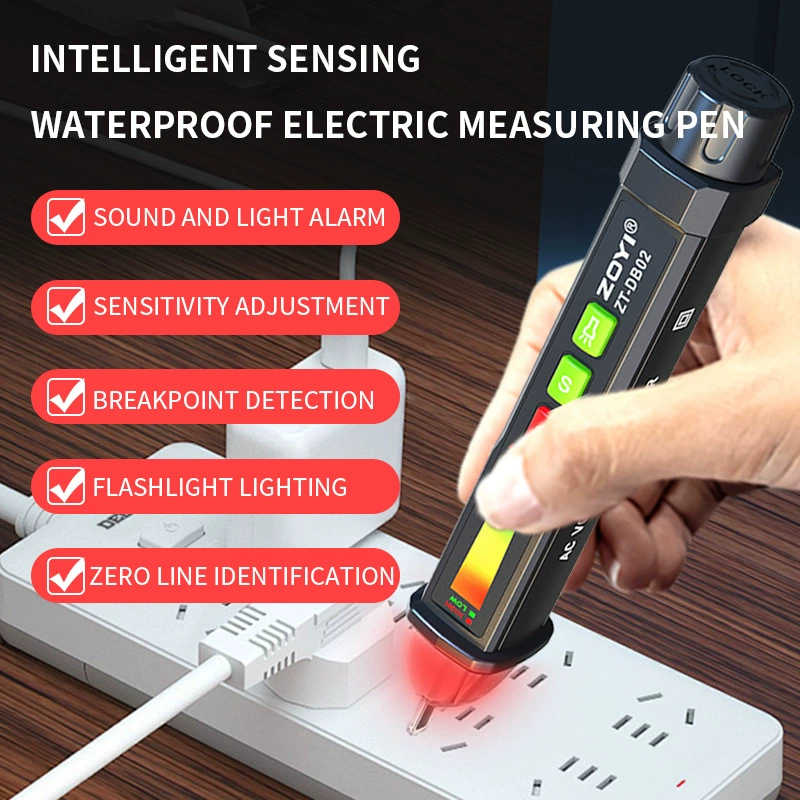 Электрическая тестовая ручка Zhongyi ZT-DB02, сенсорная электрическая ручка, многофункциональная электрическая ручка, бесконтактная тестовая линия, точка останова, нулевая линия под напряжением