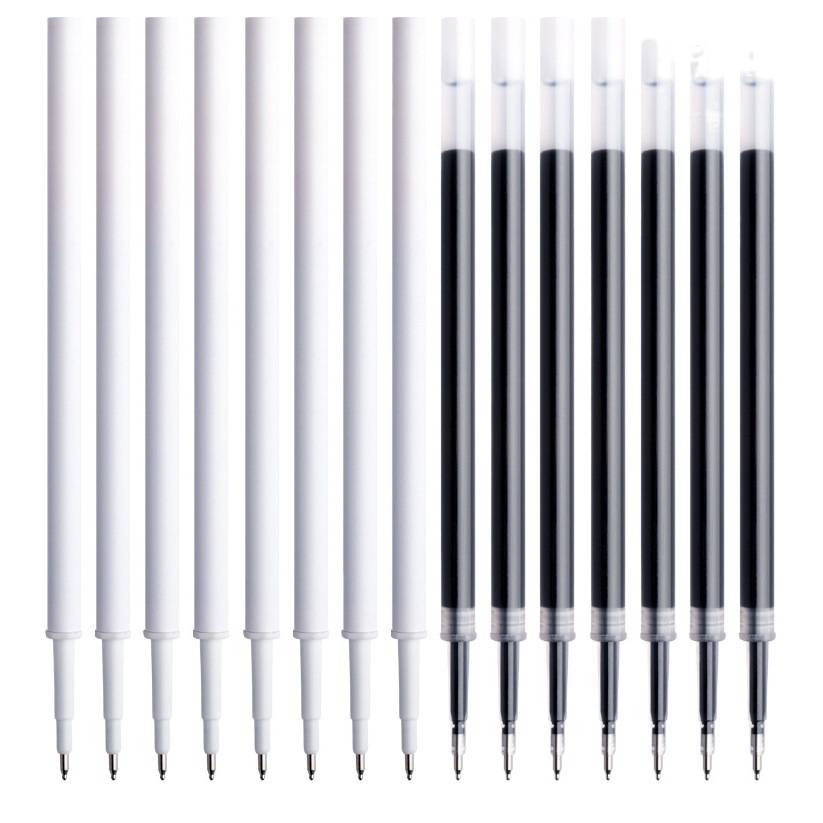 st Refill Head Brush Title Plastic Signature Push Pen Black Rod Hulu Head White Rod Neutral Refill for Student Exam