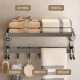 Gun Grey Aluminum Alloy Sucker Towel Rack Integrated Toilet Non-perforated Bath Towel Shelf Bathroom Rack Hanger