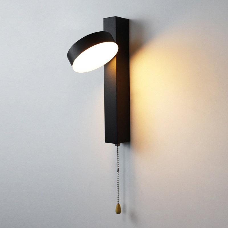 Transfronterizos modernos y simples LED interior lámpara de pared interior decoración del hogar dormitorio cabecera lámpara de cama habitación de hotel puede girar cabecera lámpara de pared