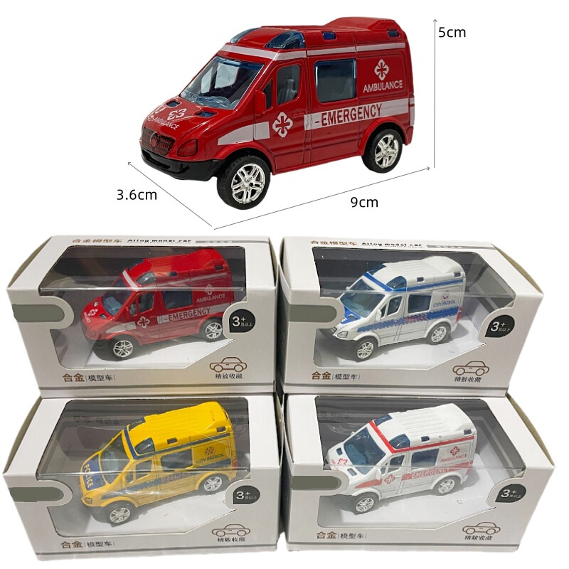 Pull-Back Toy Alloy Car Model Police Car Hanma Mercedes Mini Q Version Excavator Boy Pocket Sports Car