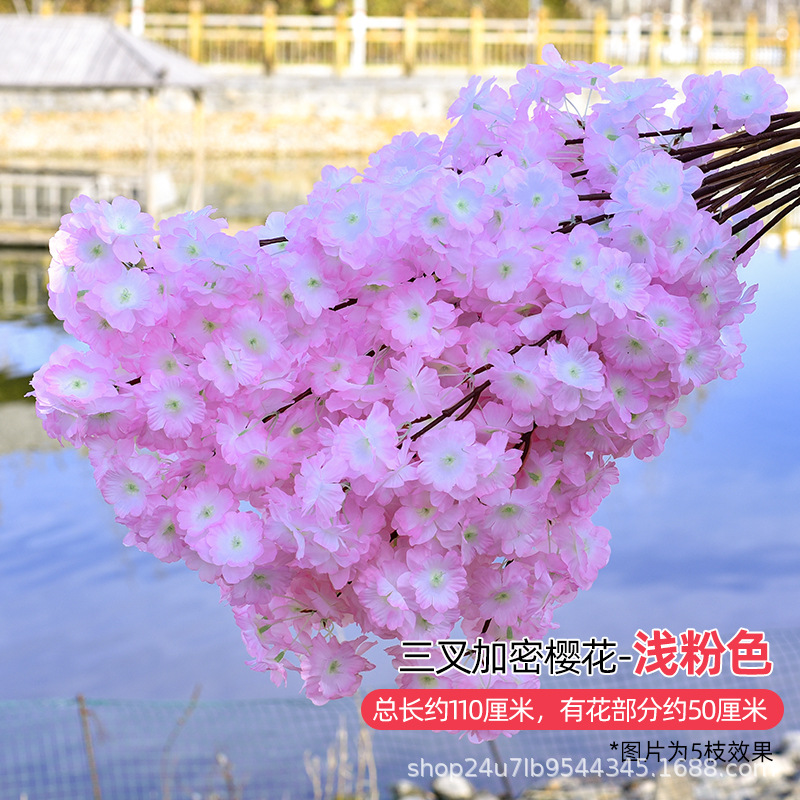 Simulación de flores de cereza flores de melocotón flores de pera flores de ciruela flores de bodas flores falsas vid decoración jardín balcón red de manglares paisaje de pared