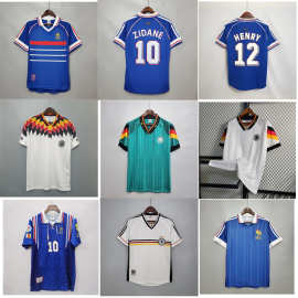 复古球衣经典怀旧复刻足球服德国法国队服马特乌斯亨利齐达内球衣