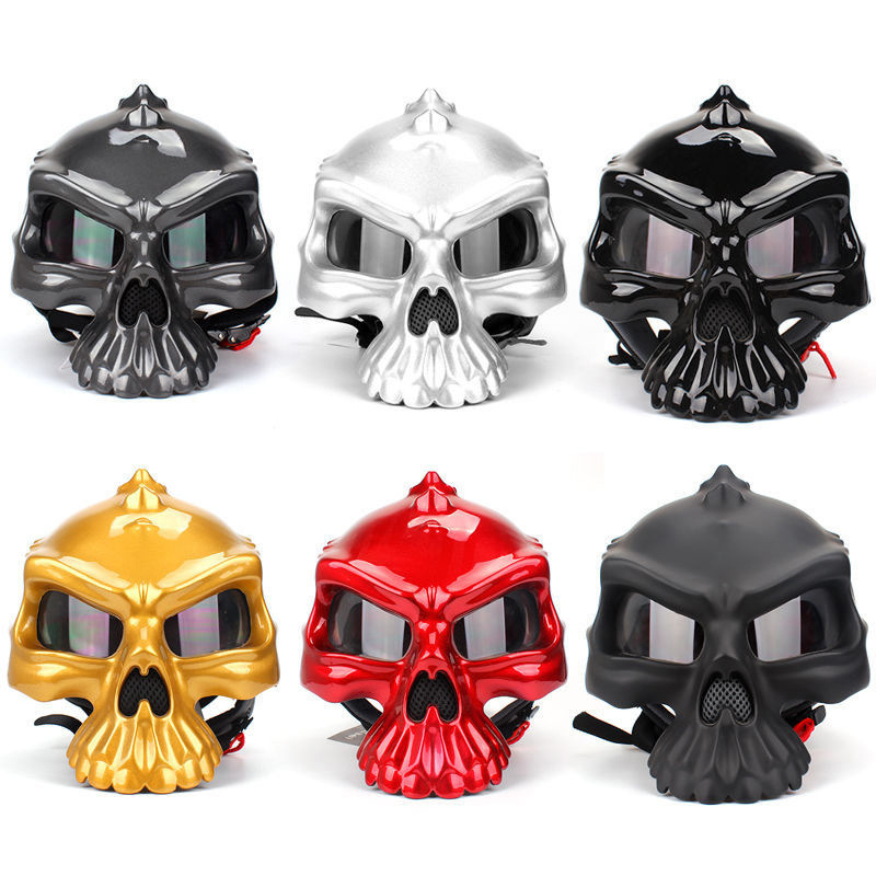 Electric Car Helmet Men's Fashion Variable Style Double-sided Changeable Skull Helmet High Quality ABS Half Helmet Personalized Four Seasons