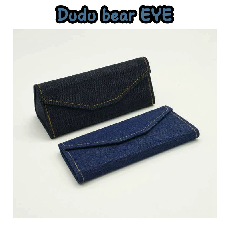 Factory wholesale folding wallet triangle sunglasses box high color value high sense denim retro myopia box Factory wholesale folding wallet triangle sunglasses box high color value high sense denim retro myopia box