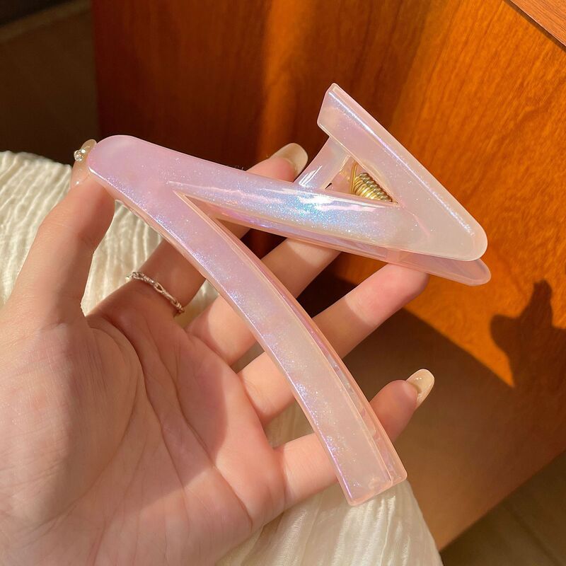 大号撞色发抓春季鲨鱼夹显发量高颜值森系发夹多巴胺儿童轻奢抓夹|undefined