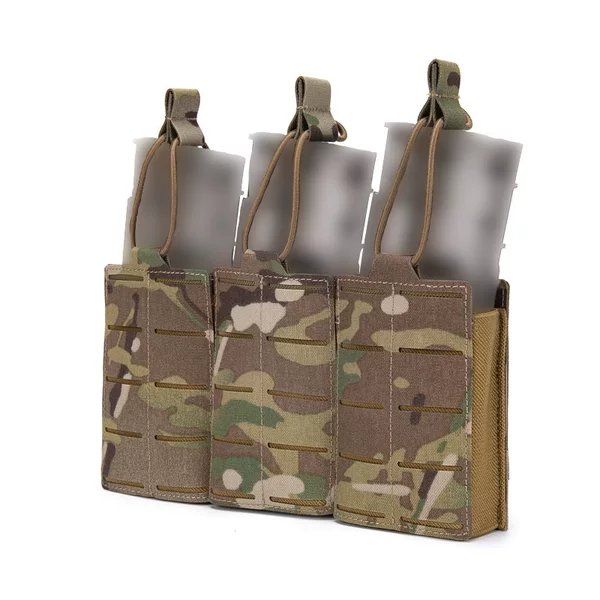 Cross-border in-stock tactical vest magazine pouch 1000D nylon molle accessory bag camouflage triple magazine pouch