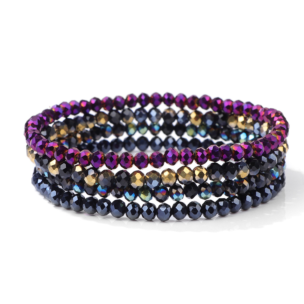 21g Weight Bracelets Classification Artificial Crystal Chain Material 4 Pieces Set Quantity Holiday, Daily Occasion Artificial Crystal Material Geometric Pattern Unisex Gender Beaded Design Shiny, IG Style Style IG Style Shiny Geometric Artificial Crystal Wholesale Bracelets 9