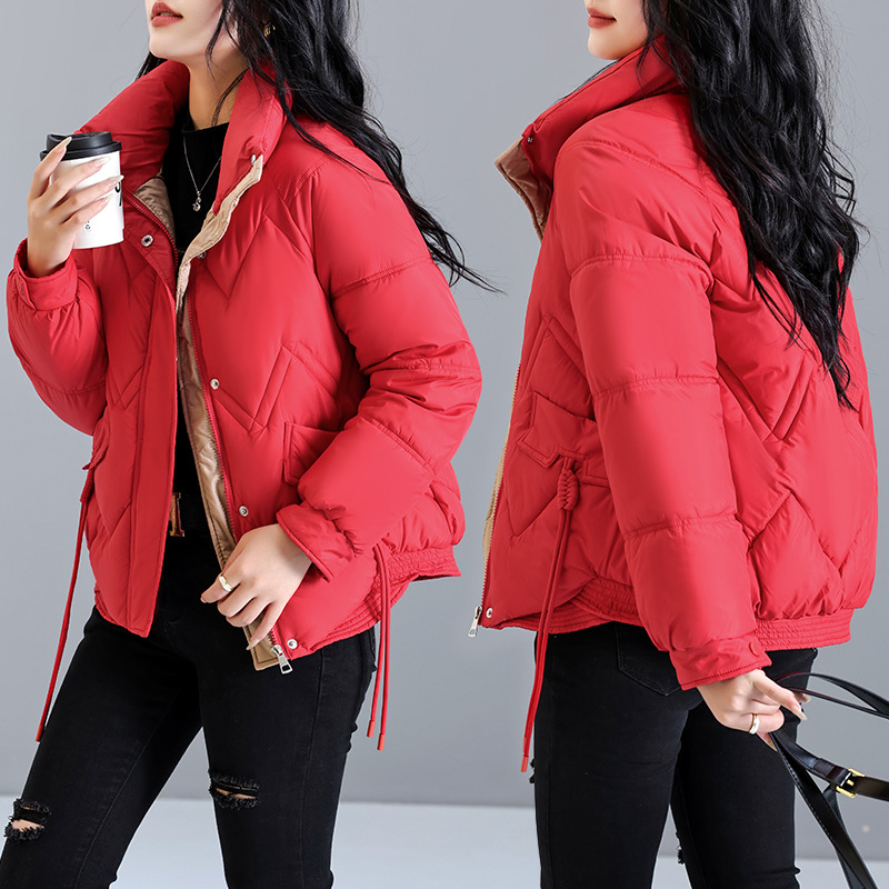Comercio exterior ropa de algodón para mujeres 2024 nueva ropa de algodón corta de cuello grueso ropa de pan caliente chaqueta de algodón pequeño abrigo de invierno image 4