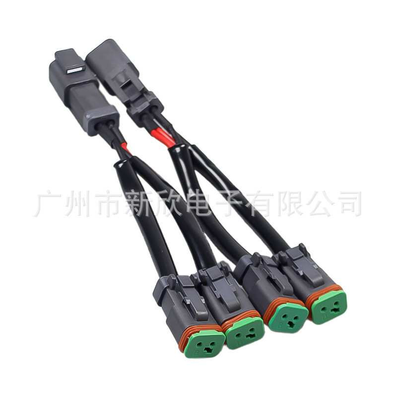 Conexiones impermeables para focos LED de automóviles, arnés de cables de lámpara largos, conectores de desmontaje rápido enchufables macho y hembra con cables, conectores DT impermeables