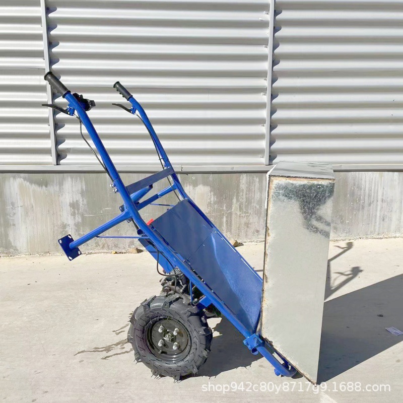 工地48V电动运输车农用爬坡搬运车双轮电动鸡公车山地平板手推车