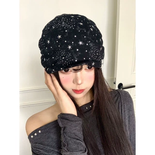 满天星星系带包头帽女韩系时髦小众头巾帽子休闲时尚显脸小套头帽