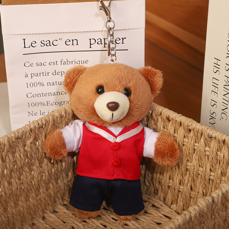 2025 nuevo uniforme de oso fuego cielo azul rescate colgante Teddy bear muñeca juguete de peluche publicidad llavero