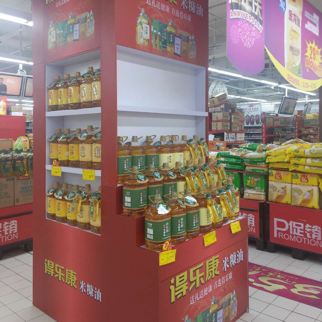 浙江杭州展柜厂家供应超市单面木质层格式食用油展示超市货架