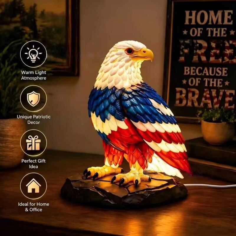 Cross-Border Bestseller American Flag Color Eagle Table Lamp Independence Day Eagle Ornament