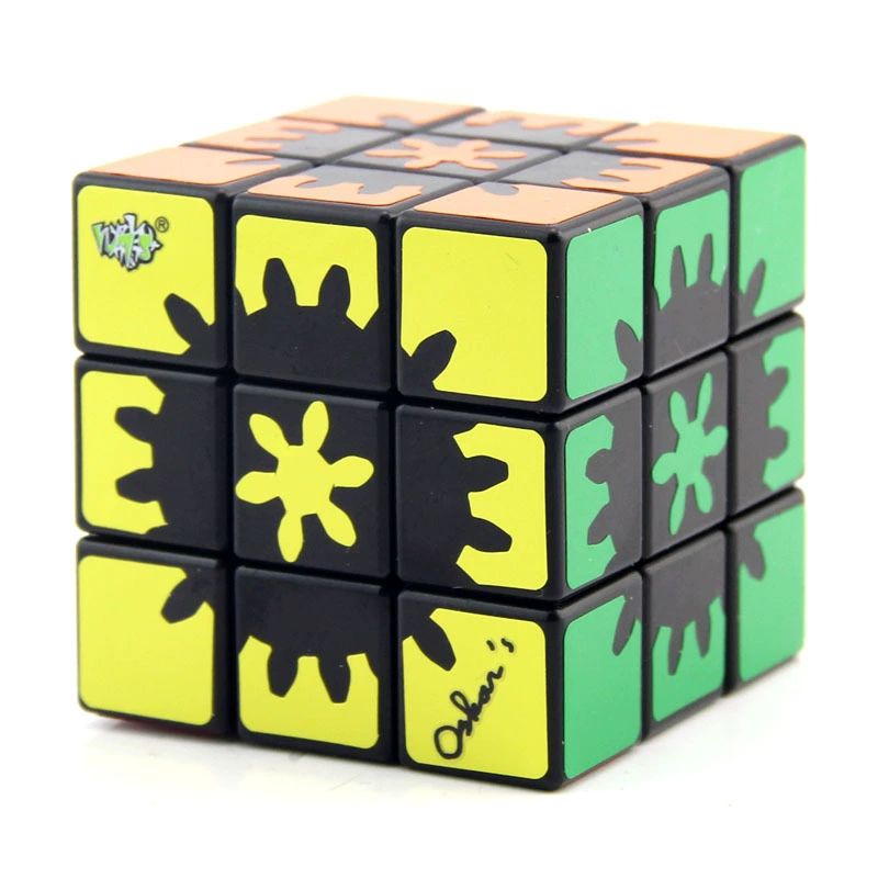 蓝蓝 Black Rubik's cube with gears, intellectual toy, wholesale