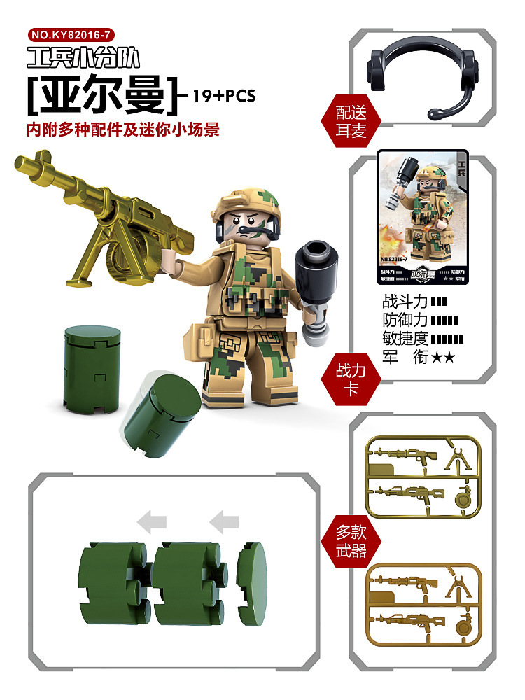 KaiZhi kompatibel LEGO 82015 Wolf Weiblich Wildnis Team Militär Minifigur Bausteine Kinder Bildungs Montage Spielzeug.