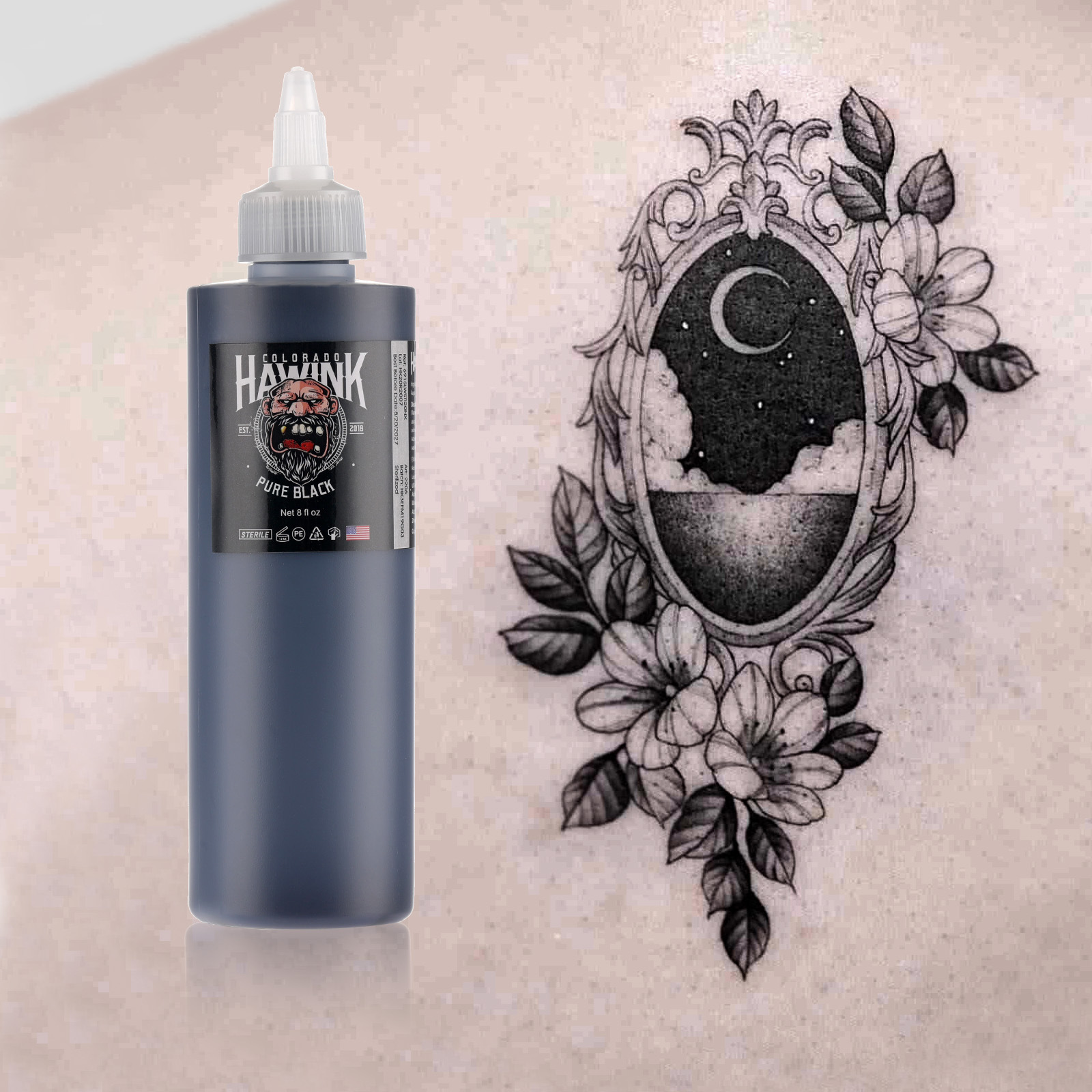 Tinta de tatuaje Haiwnk 240ml botella grande tinta de tatuaje negro pigmento de tatuaje negro equipo de tatuaje transfronterizo