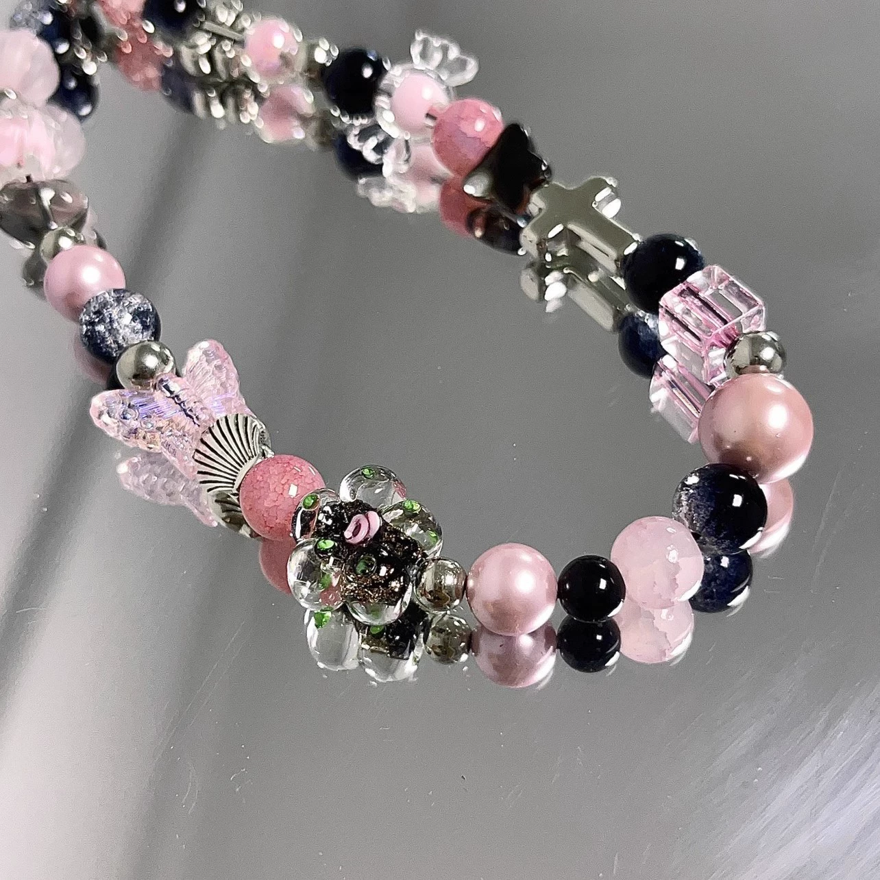 Phone Charm Chain — Sweet Girl Beaded Phone Strap with Pendant Camera, European Style