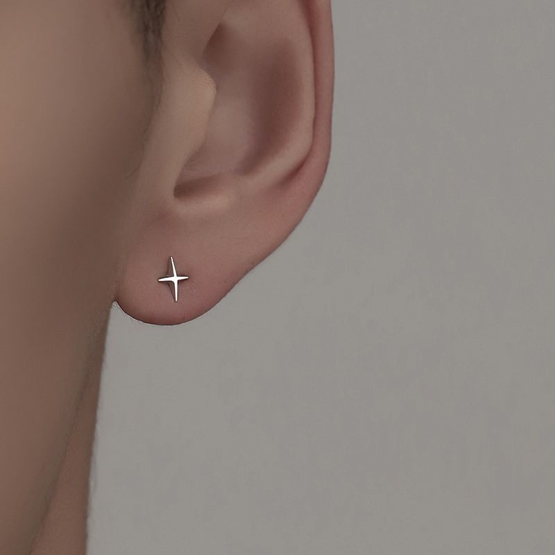 Men'S Gender Plating Design 1 Pair Hip-hop Star Copper Plating Ear Studs