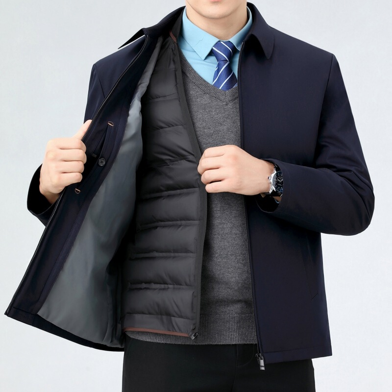 Winter Middle-aged and Elderly Thickened Down Jacket Men's Removable Duck Down Liner Jacket Dad Business Cold-resistant Winter Jacket Winter Middle-aged and Elderly Thickened Down Jacket Men's Removable Duck Down Liner Jacket Dad Business Cold-resistant Winter Jacket