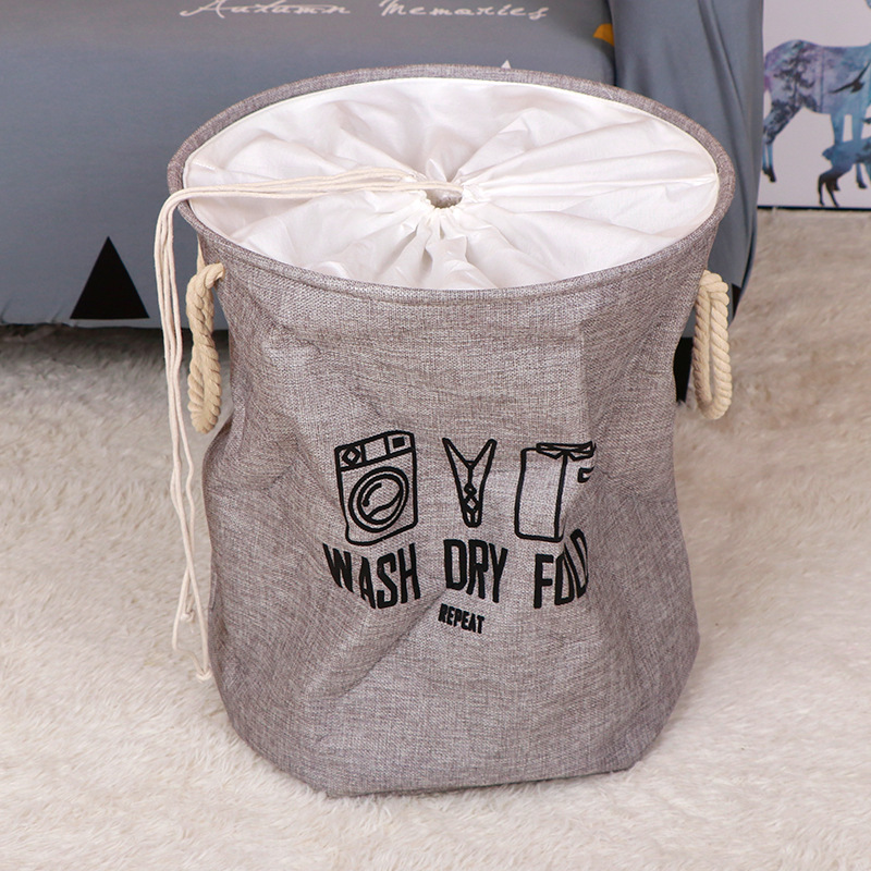 Cesta de almacenamiento redonda cuadrada para el hogar cesta de almacenamiento de artículos diversos al por mayor cesta de almacenamiento cesta de lavandería con cordón